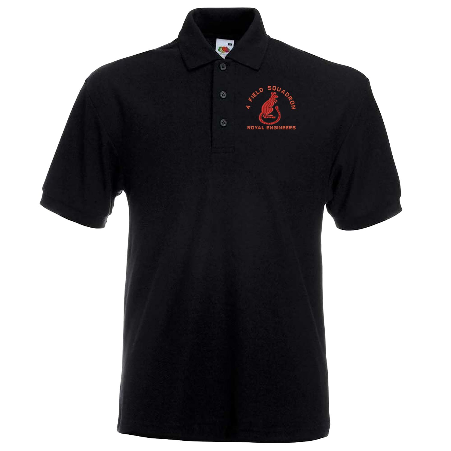 4 Field Sqn Embroidered Polo Shirt SMALL BLK